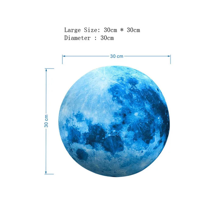 Autocollant mural Lune Lumineuse Lunaris Glow | Phosphorescent | 3 tailles | Autocollant et amovible