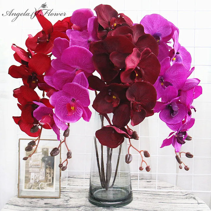 Orchidée Papillon Artificielle | 8 Fleurs | Soie | 68–105 cm | Décoration de Mariage & d'Intérieur
