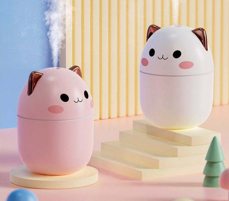 Humidificateur 2-en-1 et veilleuse DreamGlow | 200 ml | Blanc/Rose/Bleu