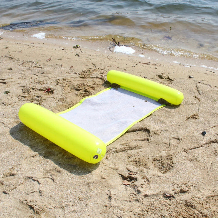AQUAVIVA Hamac flottant gonflable | 130×70 cm | Chaise longue de piscine pliable avec dossier | Lit flottant pour piscine, plage & vacances