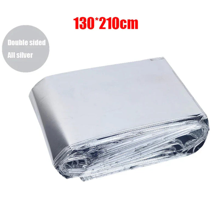 RescueShield | Couverture de secours | Réfléchissante & Imperméable | 210 × 130–160 cm | Argent/Or