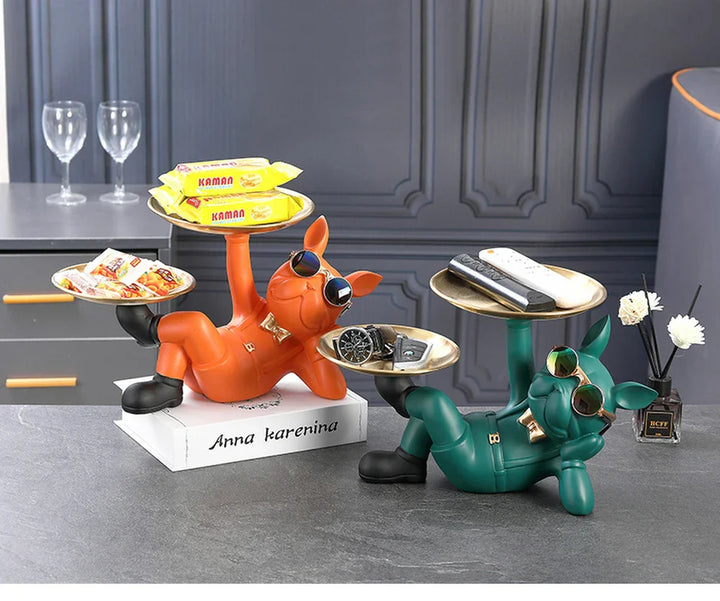 Figurine décorative Bulldog Bravetto UrbanBulldog | Sculpture de Bulldog cool en résine | 33×19,5×20 cm | Accessoire de maison & idée cadeau pour les amoureux des chiens