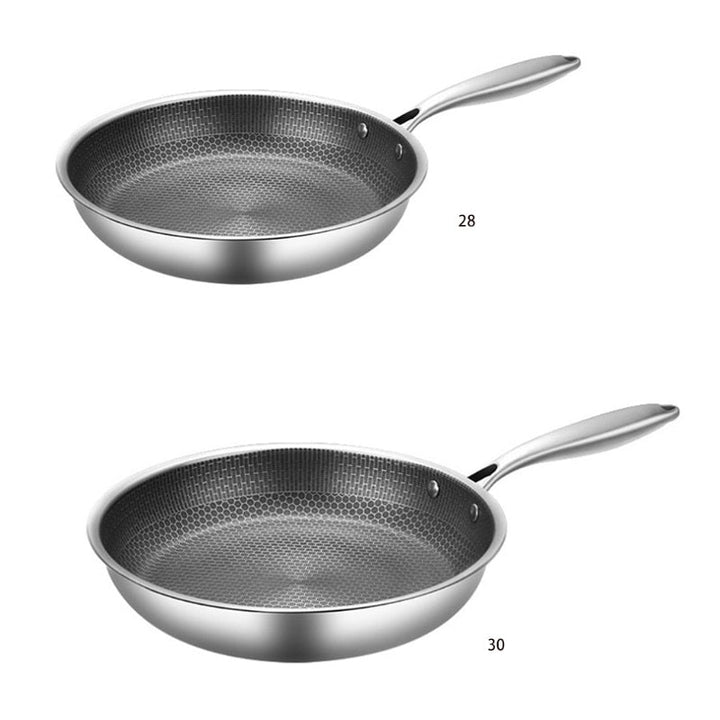 Poêle antiadhésive en acier inoxydable Chefverro avec structure en nid d'abeille | Pour tous les types de cuisinières, y compris l'induction | Résistante aux rayures et lavable au lave-vaisselle