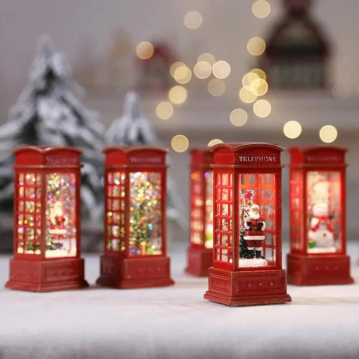 XmasBooth | Lanterne de Noël Cabine Téléphonique | Décoration Festive | Boîte Cadeau
