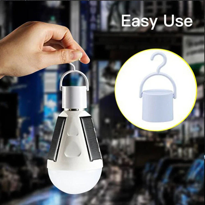 Ampoule LED Solaire Solonight avec douille E27 | 7W/12W | Rechargeable & Étanche | Pour Camping, Jardin & Lumière d'Urgence