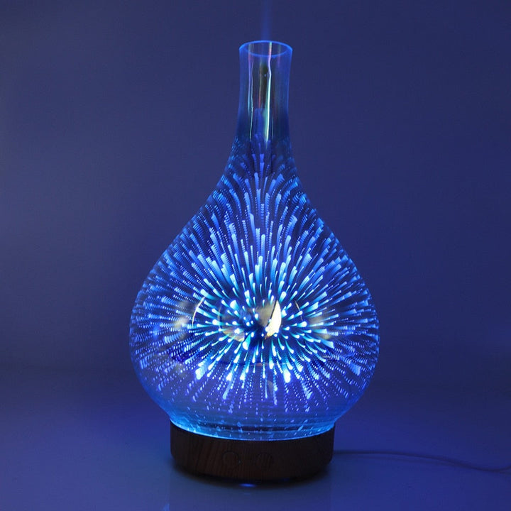 Diffuseur AromaLume | Réservoir d'eau de 100 ml | 7 couleurs LED | Design en verre avec aromathérapie