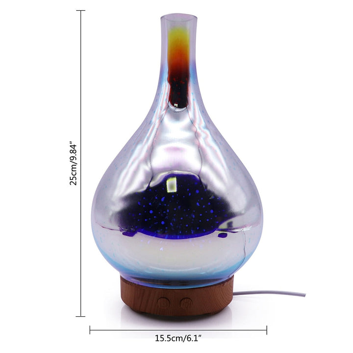Diffuseur AromaLume | Réservoir d'eau de 100 ml | 7 couleurs LED | Design en verre avec aromathérapie