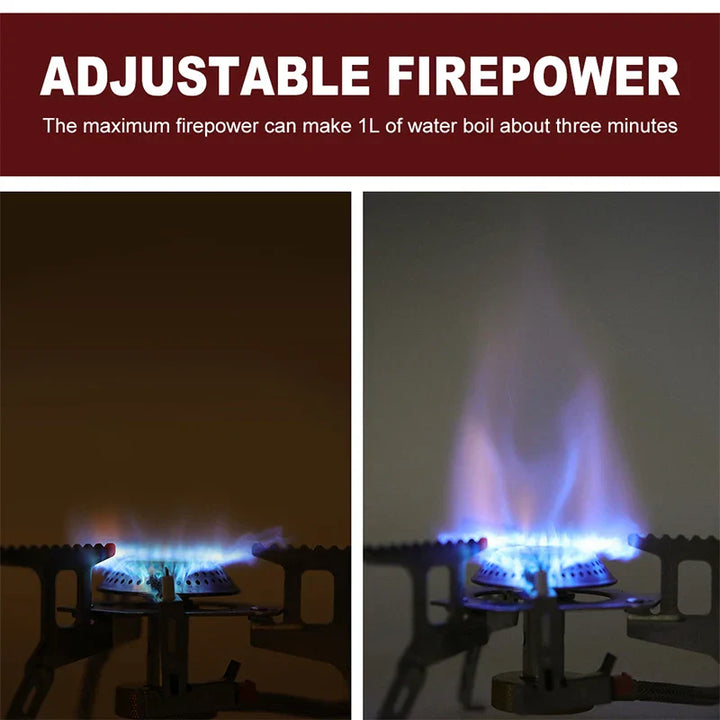FlameTrek Réchaud à Gaz | Compact & Puissant | Pour Outdoor, Camping & Trekking | Inclus : Boîte de Transport