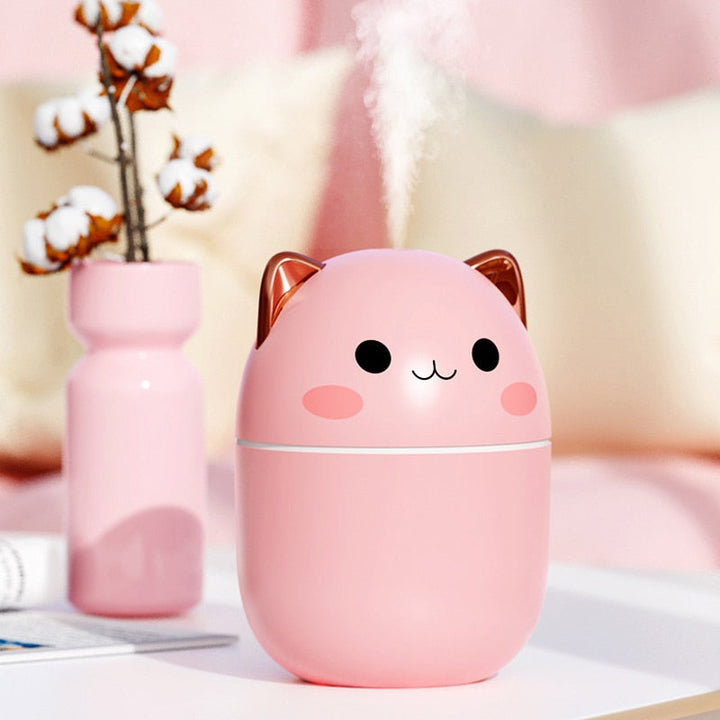 Humidificateur 2-en-1 et veilleuse DreamGlow | 200 ml | Blanc/Rose/Bleu