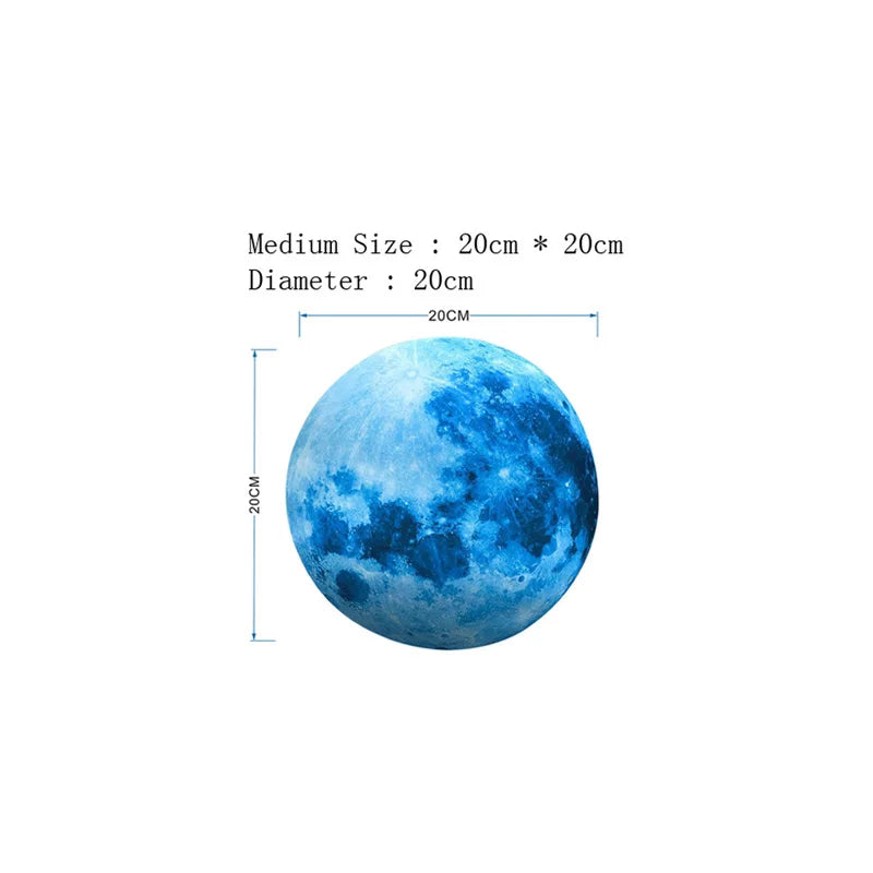 Autocollant mural Lune Lumineuse Lunaris Glow | Phosphorescent | 3 tailles | Autocollant et amovible