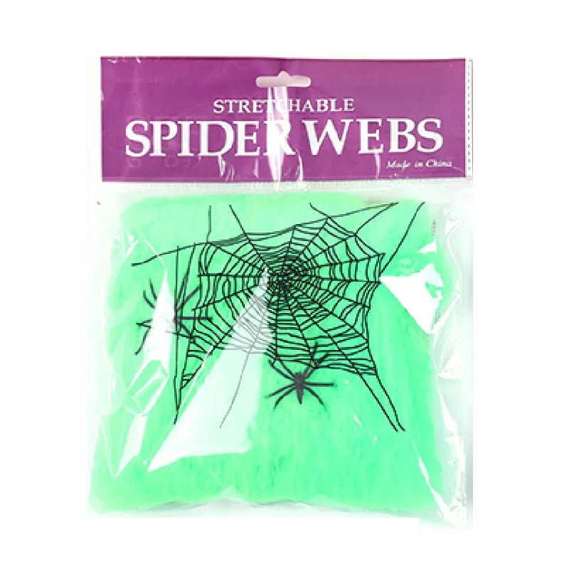 Décoration de toile d'araignée Halloween CreepyWeb | Toiles d'araignée en art extensible | Décoration effrayante pour fêtes et maisons | Blanc