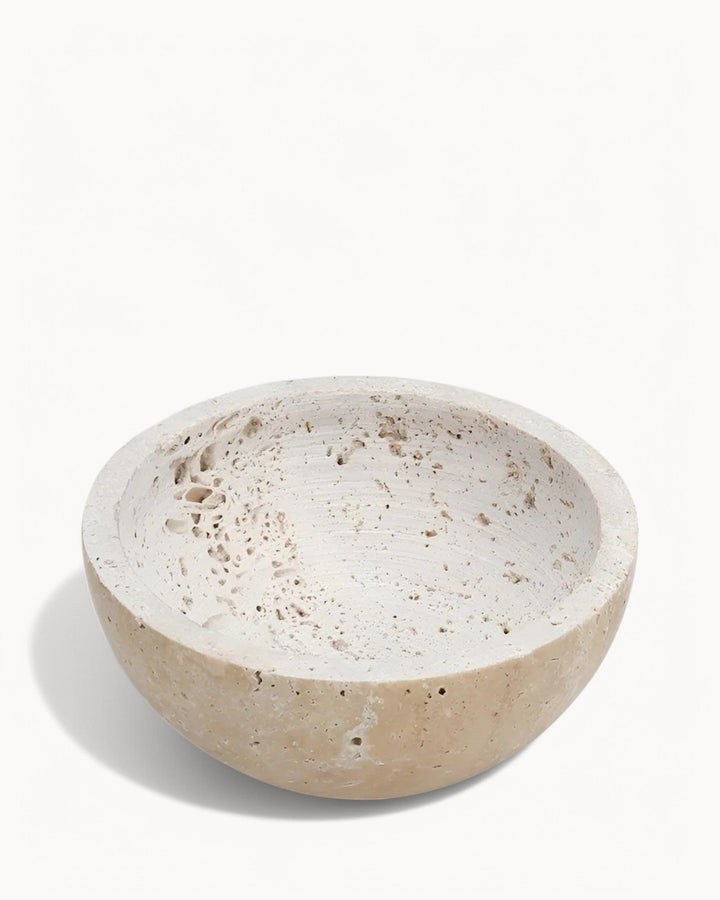 Brûleur d'encens Wabi Sabi - Pierre naturelle de travertin beige, fait main