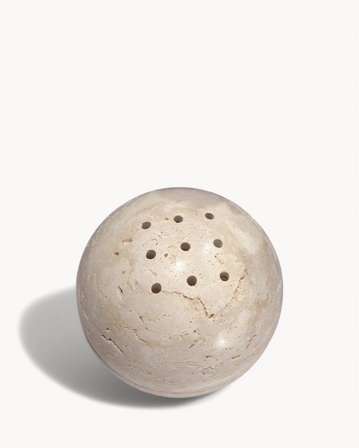 Brûleur d'encens Wabi Sabi - Pierre naturelle de travertin beige, fait main