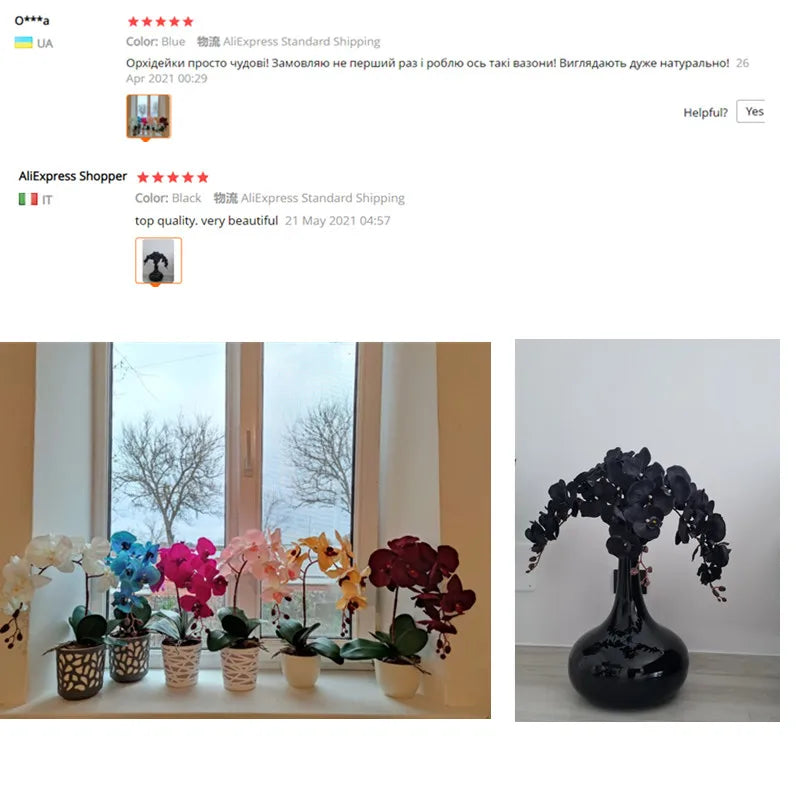 Orchidée Papillon Artificielle | 8 Fleurs | Soie | 68–105 cm | Décoration de Mariage & d'Intérieur