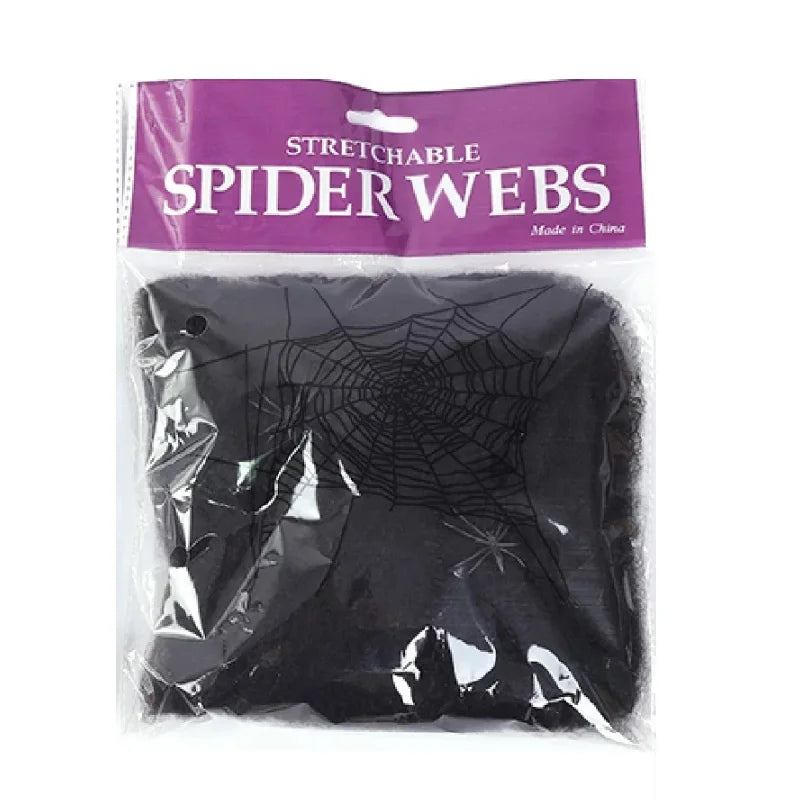 Décoration de toile d'araignée Halloween CreepyWeb | Toiles d'araignée en art extensible | Décoration effrayante pour fêtes et maisons | Blanc