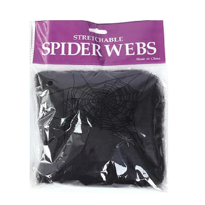 Décoration de toile d'araignée Halloween CreepyWeb | Toiles d'araignée en art extensible | Décoration effrayante pour fêtes et maisons | Blanc