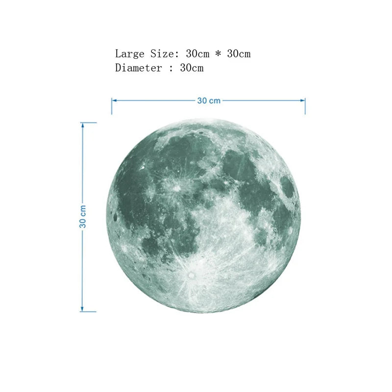 Autocollant mural Lune Lumineuse Lunaris Glow | Phosphorescent | 3 tailles | Autocollant et amovible