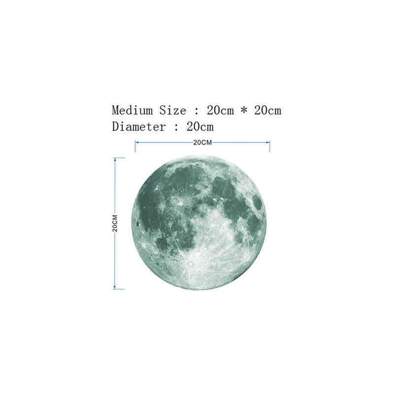 Autocollant mural Lune Lumineuse Lunaris Glow | Phosphorescent | 3 tailles | Autocollant et amovible