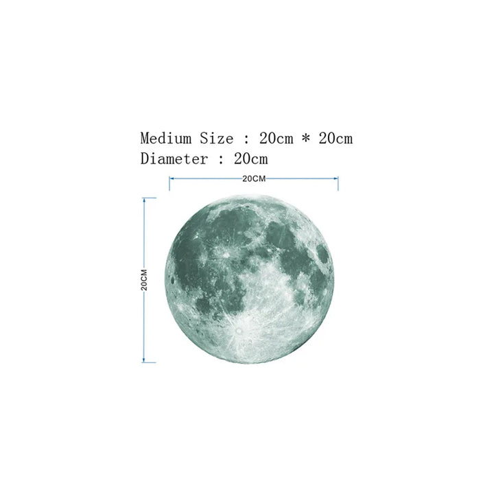 Autocollant mural Lune Lumineuse Lunaris Glow | Phosphorescent | 3 tailles | Autocollant et amovible