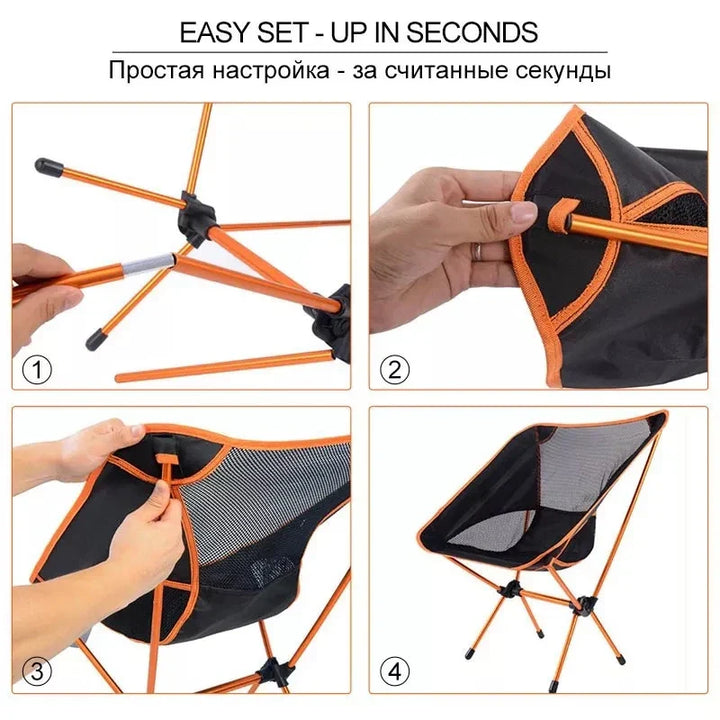Ensemble de Chaise de Camping & Couverture de Plage Flexora | Ultra-léger & Pliable | Inclus : Tapis de Pique-nique sans Sable | Pour Plage, Randonnée & Pêche