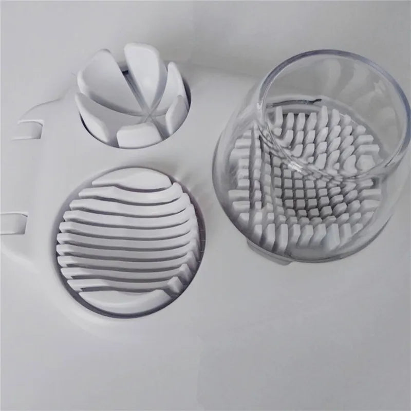Schnibbolo 3-en-1 Coupe-oeufs & Coupe-légumes | Ustensile de cuisine manuel en acier inoxydable | Pour couper, hacher & couper en quartiers