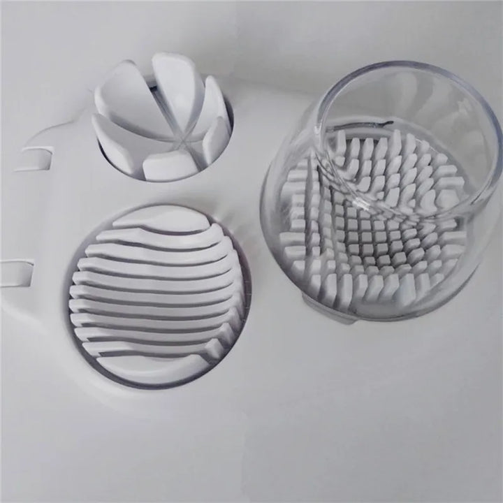 Schnibbolo 3-en-1 Coupe-oeufs & Coupe-légumes | Ustensile de cuisine manuel en acier inoxydable | Pour couper, hacher & couper en quartiers