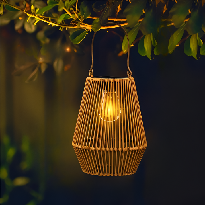 Luminara Naturlicht Lampe Solaire en Bambou | Tressée à la Main & Résistante aux Intempéries | 12 H de Durée d'Éclairage | Design Naturel