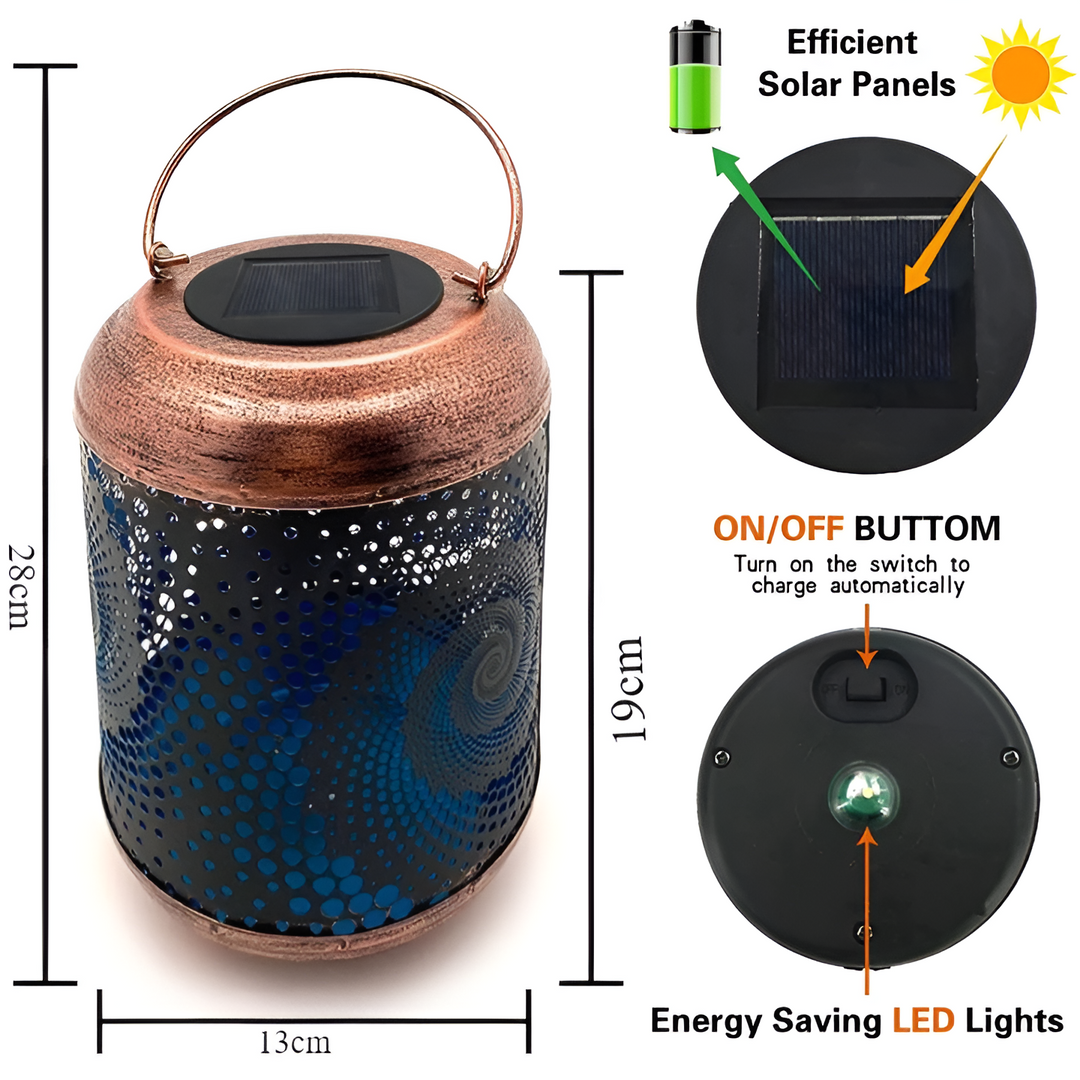 LioraSpira Lampe de projection solaire pour jardin avec projection en spirale | Design artistique | Résistante aux intempéries | 28x19x13 cm