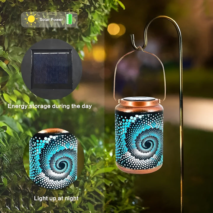 LioraSpira Lampe de projection solaire pour jardin avec projection en spirale | Design artistique | Résistante aux intempéries | 28x19x13 cm