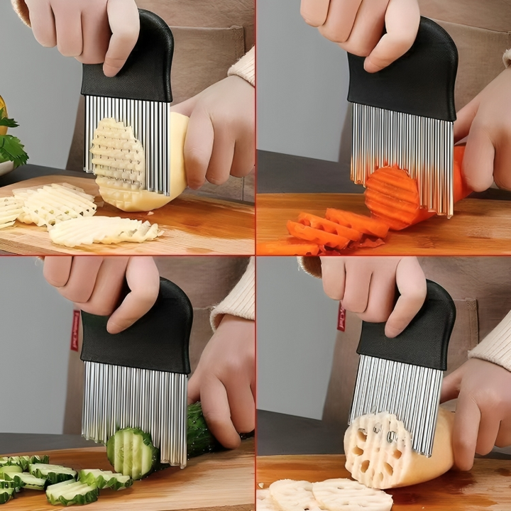 RippleCutter - Râpe de cuisine en acier inoxydable en forme de vague