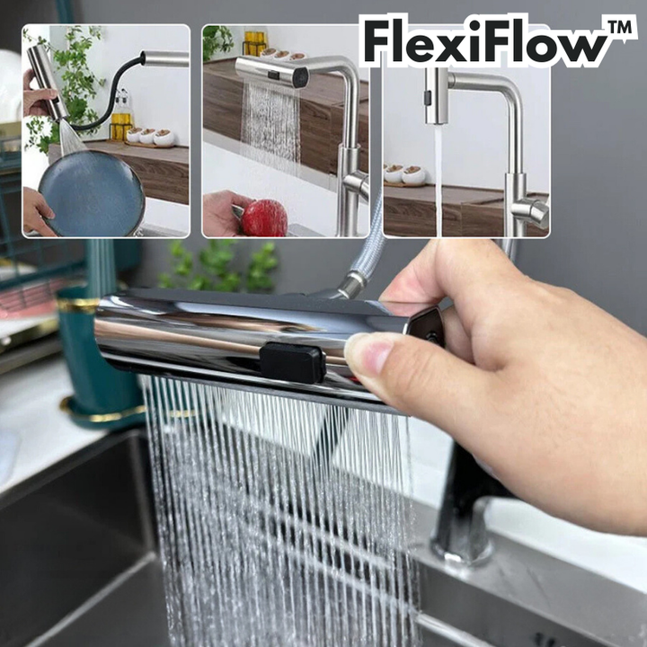 FlexiFlow - Robinet de cuisine flexible à effet cascade