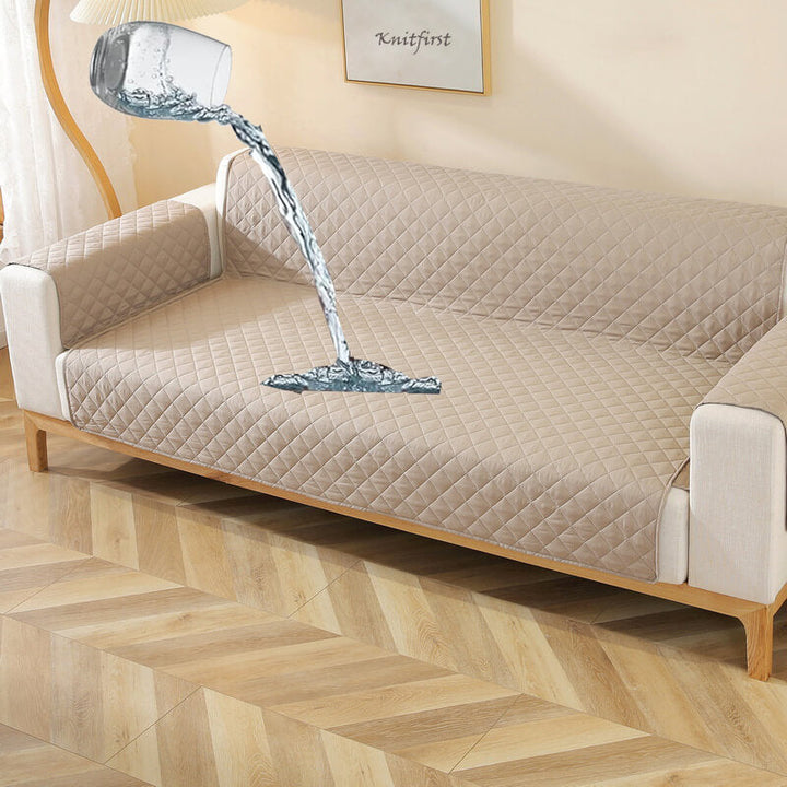 VelvetGuard Housse de canapé | Flanelle de luxe | Antidérapante & Lavable | Pour canapés 3 places jusqu'à 198 cm