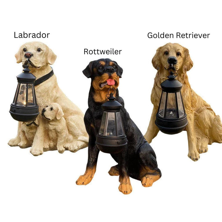 Lampe de jardin solaire chien | Fait main & résistant aux intempéries | Lumière automatique | Modèle BellaLu