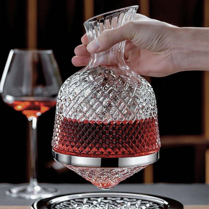 Carafe à vin soufflée à la main rotative à 360°