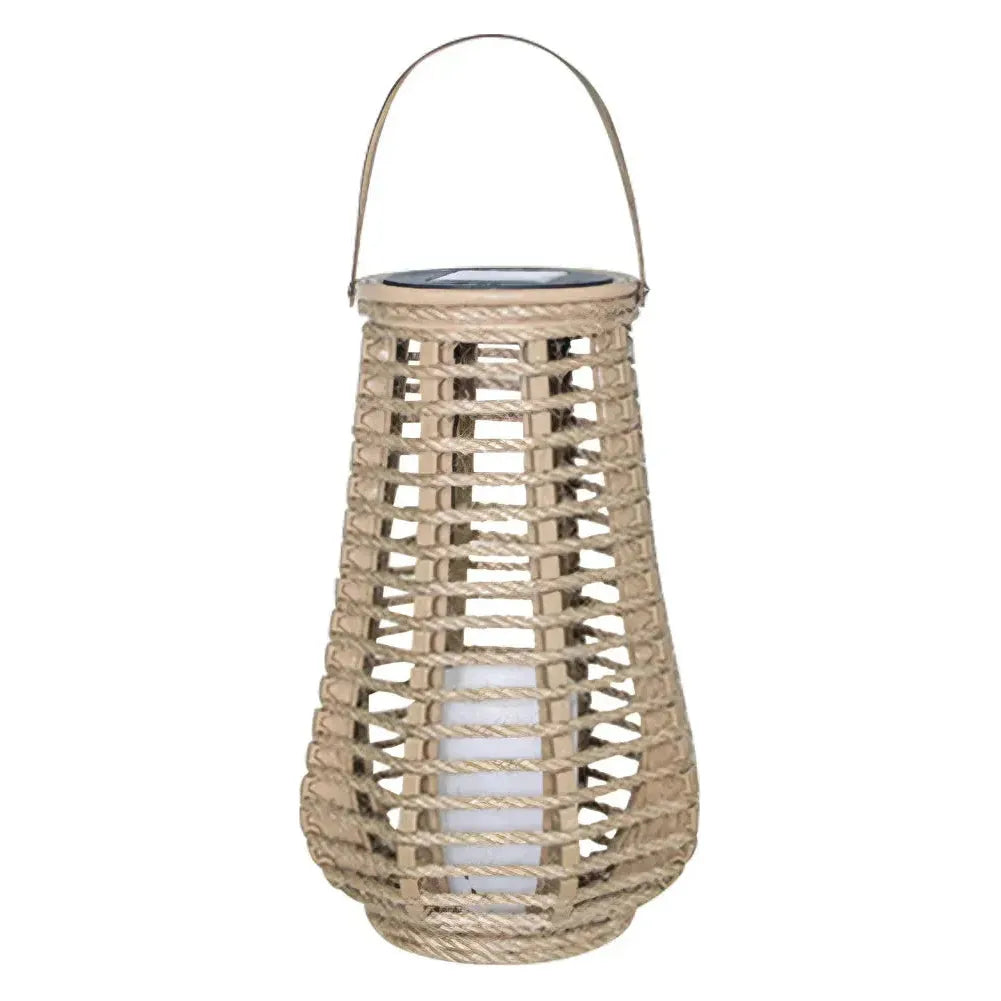 Solambra Lanterne Solaire Suspendue en Rattan | Lumière Blanc Chaud | Résistante aux Intempéries IP44 | Bambou & Rattan