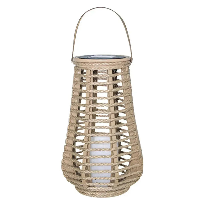 Solambra Lanterne Solaire Suspendue en Rattan | Lumière Blanc Chaud | Résistante aux Intempéries IP44 | Bambou & Rattan