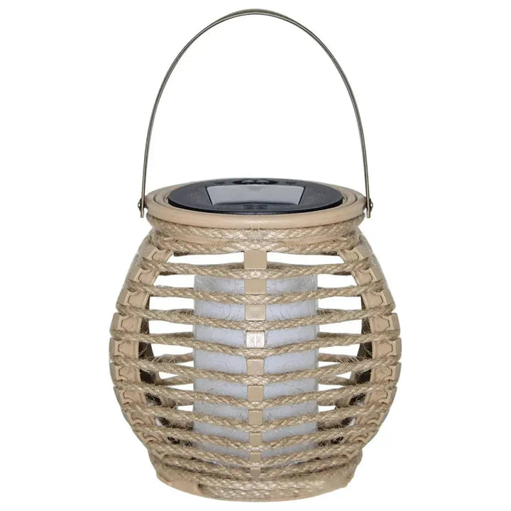 Solambra Lanterne Solaire Suspendue en Rattan | Lumière Blanc Chaud | Résistante aux Intempéries IP44 | Bambou & Rattan
