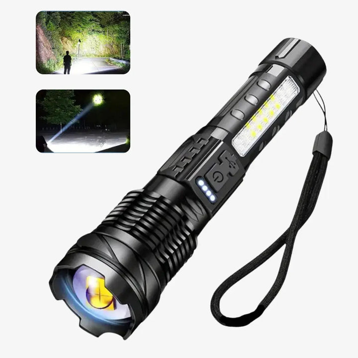 Lampe de poche militaire LUMATOR XHP50 | 5000 Lumens | 7 modes d'éclairage | Rechargeable USB | Étanche IP64