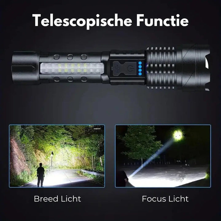 Lampe de poche militaire LUMATOR XHP50 | 5000 Lumens | 7 modes d'éclairage | Rechargeable USB | Étanche IP64