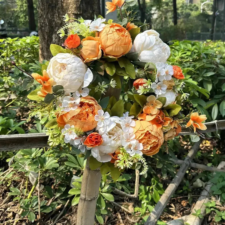 Couronne d'AutomneBloom | Pivoines artificielles | Résistante aux intempéries & Durable