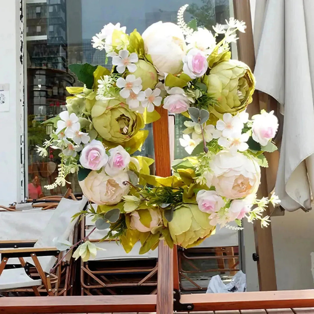 Couronne d'AutomneBloom | Pivoines artificielles | Résistante aux intempéries & Durable