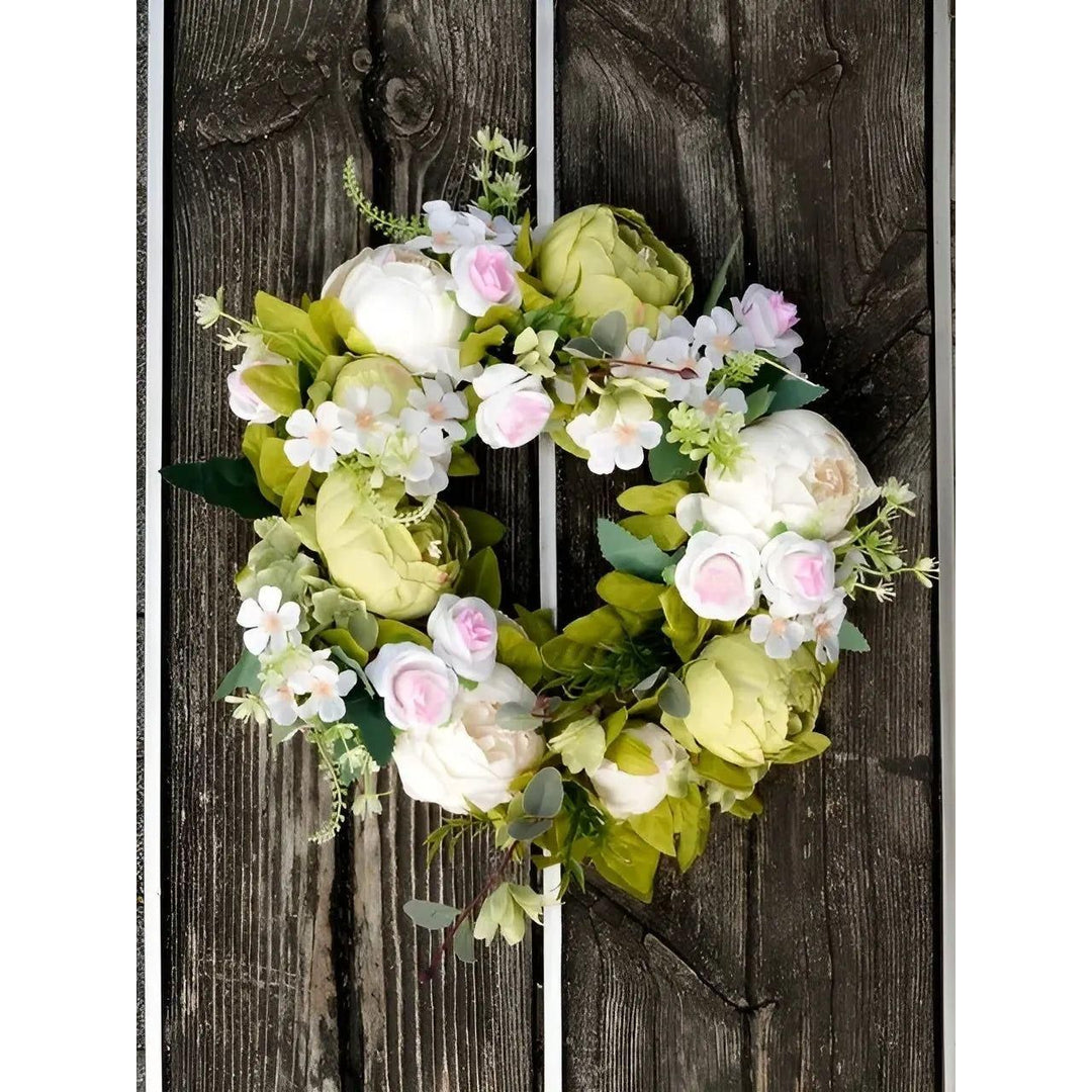 Couronne d'AutomneBloom | Pivoines artificielles | Résistante aux intempéries & Durable