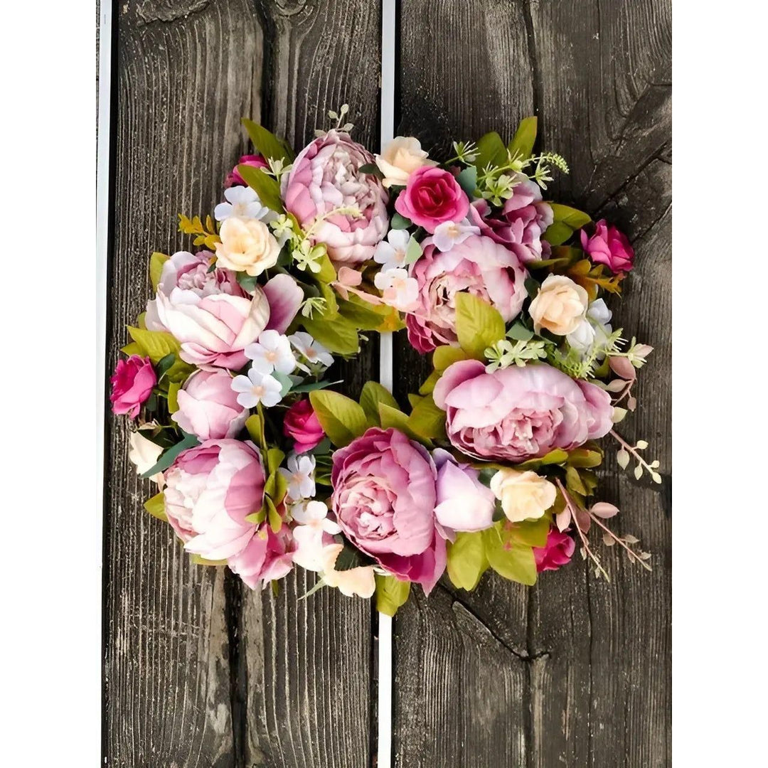 Couronne d'AutomneBloom | Pivoines artificielles | Résistante aux intempéries & Durable