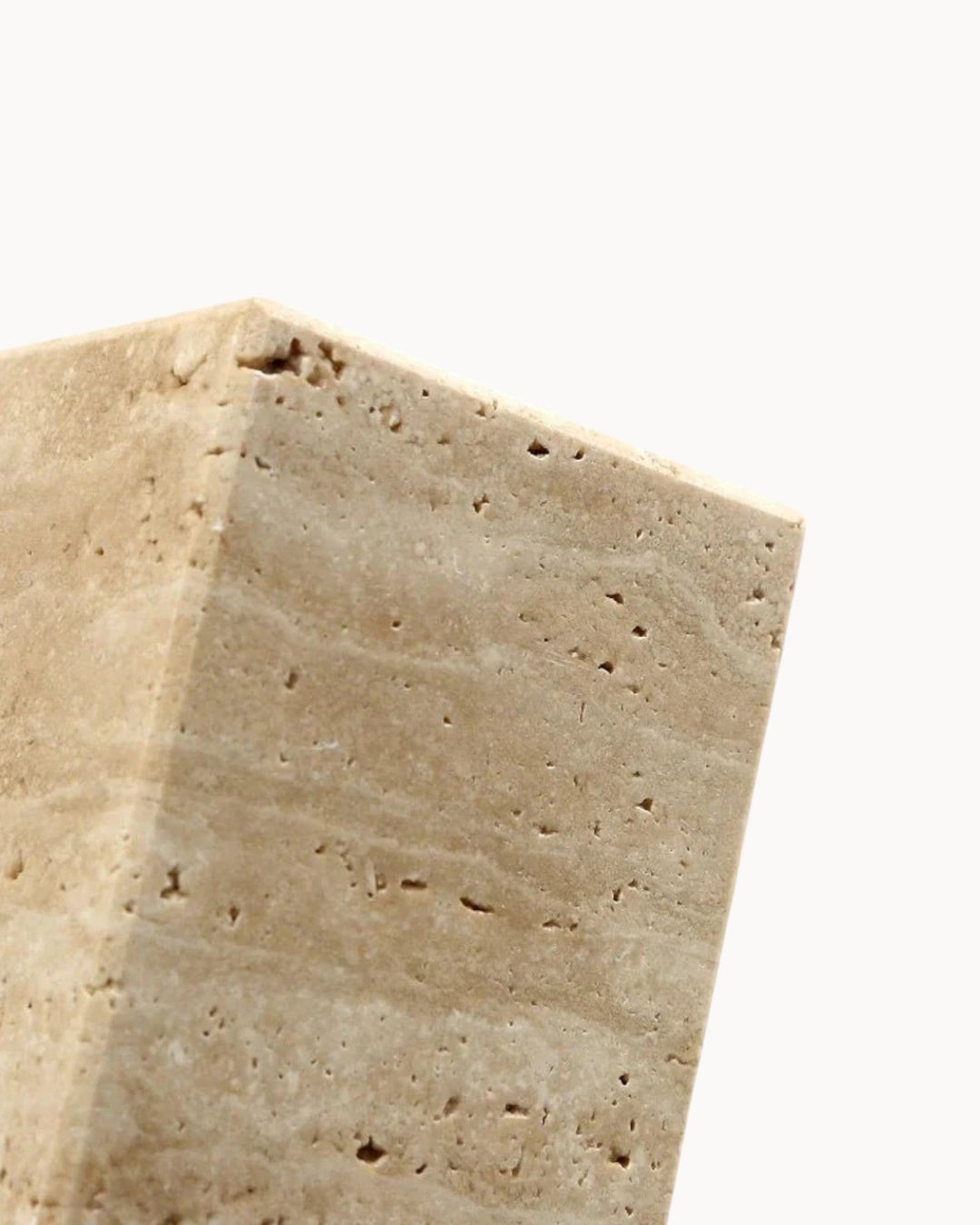 Gerini - Applique murale carrée en travertin - Pierre naturelle avec socle en bois - Culot E27