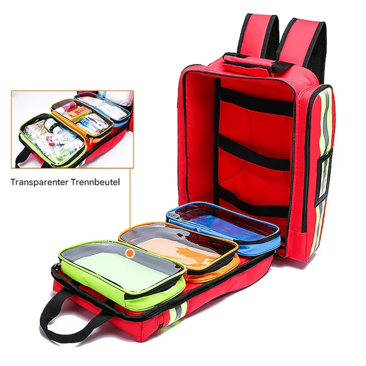 Sac à dos d'urgence SafePak Rescue+ | Étanche & Réfléchissant | Pour premiers secours & survie | 45×35×15 cm