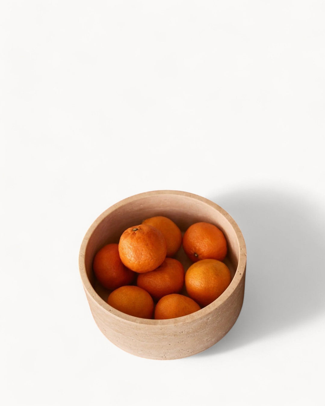 Vasque en travertin Lio - Pierre naturelle beige - 24 cm de diamètre - Design moderne