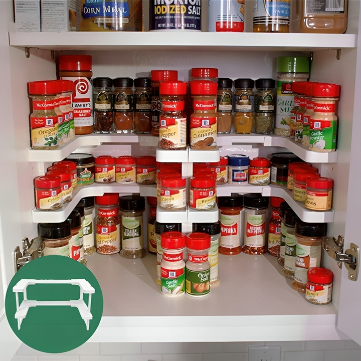 SpiceLayer - Organisateur d'épices empilable à 2 niveaux