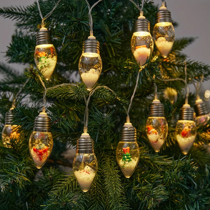 Guirlande lumineuse LED « FrostyGlow » | 2 m | 10 LEDs | Fonctionne sur piles | Décoration de Noël & Nouvel An