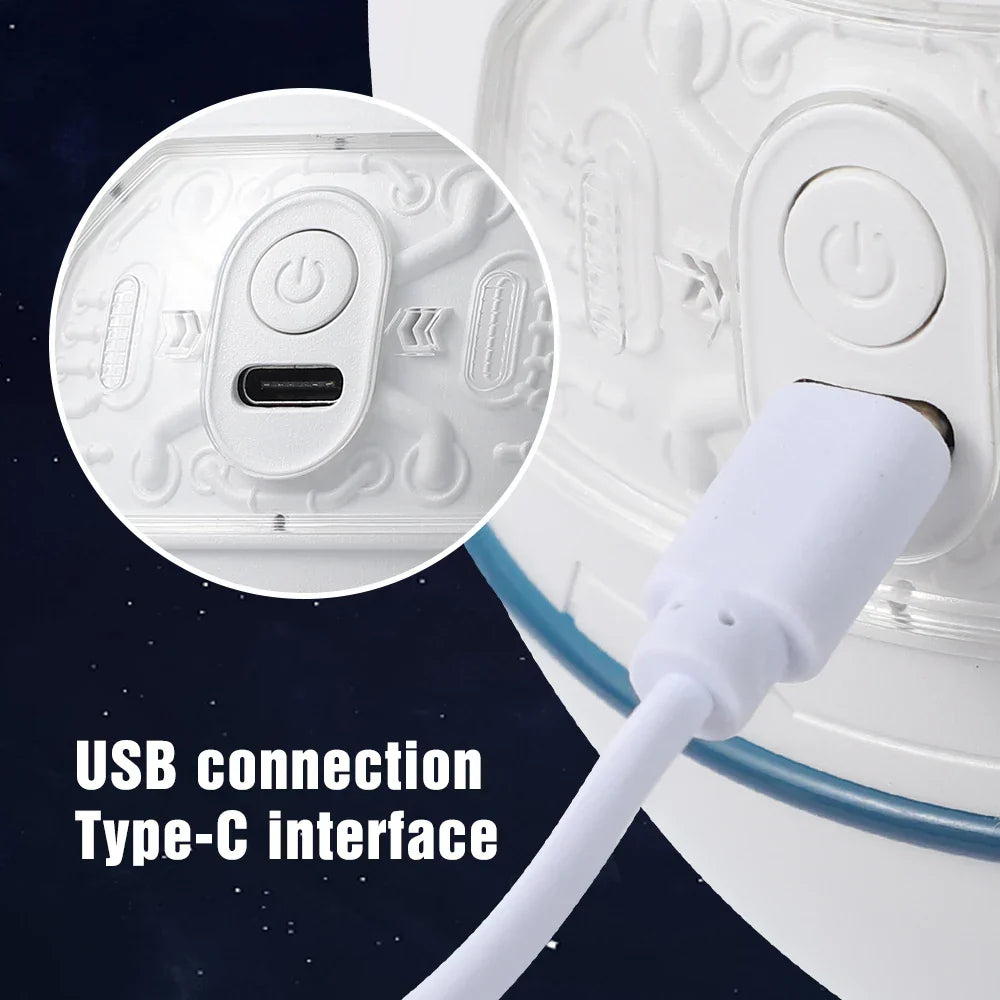 AstroMist Humidificateur d'air | Design Astronaute & Capsule spatiale | Lumière d'ambiance LED | 220 ml | 11 × 11 × 11,9 cm