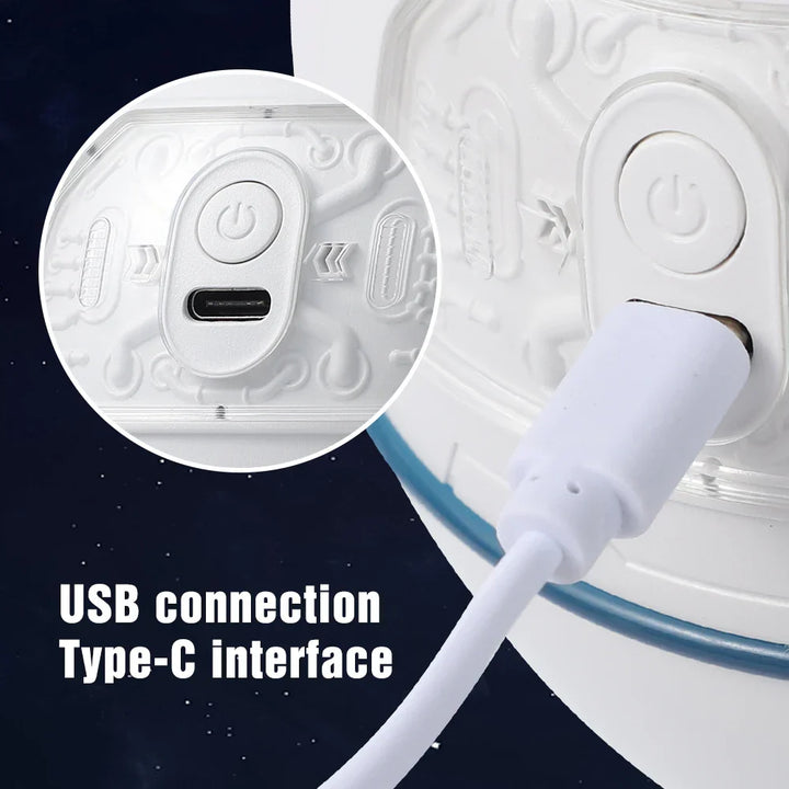 AstroMist Humidificateur d'air | Design Astronaute & Capsule spatiale | Lumière d'ambiance LED | 220 ml | 11 × 11 × 11,9 cm